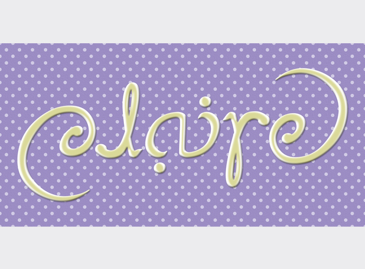 Rotationally symmetric ambigram for the name Claire. Drawn loosely in pencil, then scanned and created digitally.