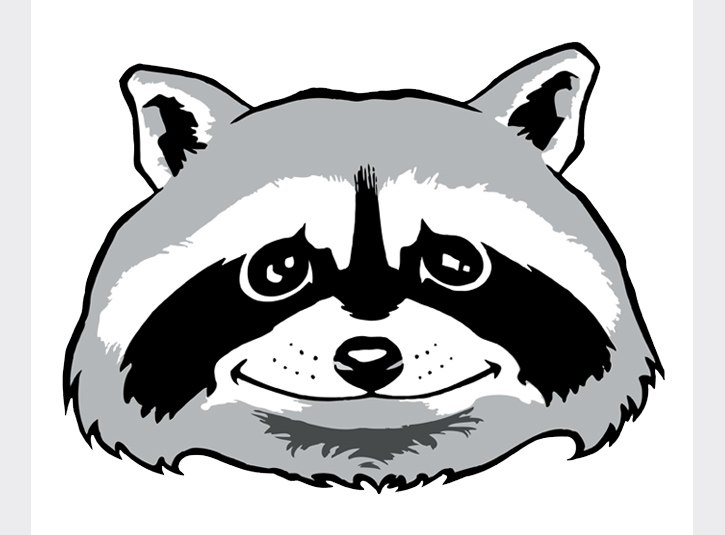 Raccoon for the Governor's Ranch Elementary PTA. Adobe Illustrator.